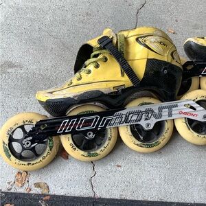 Yellow and Black Inline Skates